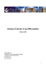 Analyse af danske JI og CDM projekter - 92 Gruppen