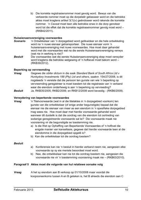 Registratreurskonferensiebesluite - Aktepraktyk.co.za