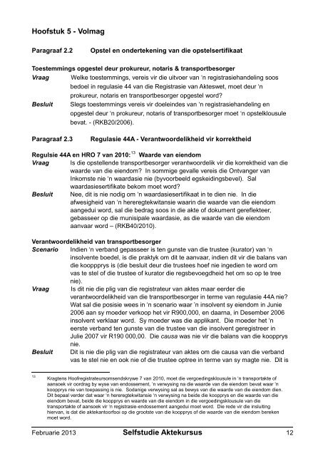 Registratreurskonferensiebesluite - Aktepraktyk.co.za