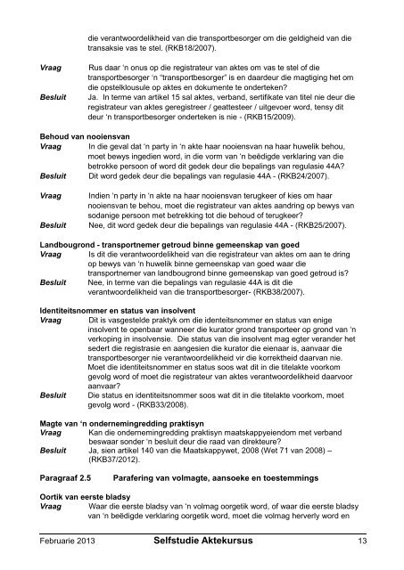 Registratreurskonferensiebesluite - Aktepraktyk.co.za