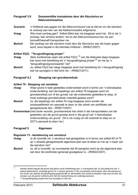 Registratreurskonferensiebesluite - Aktepraktyk.co.za