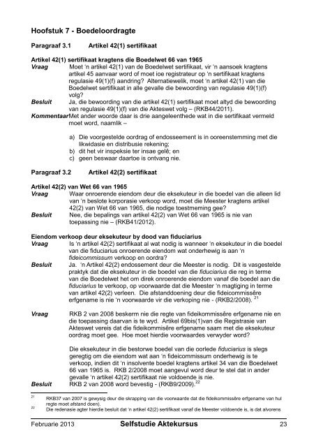 Registratreurskonferensiebesluite - Aktepraktyk.co.za