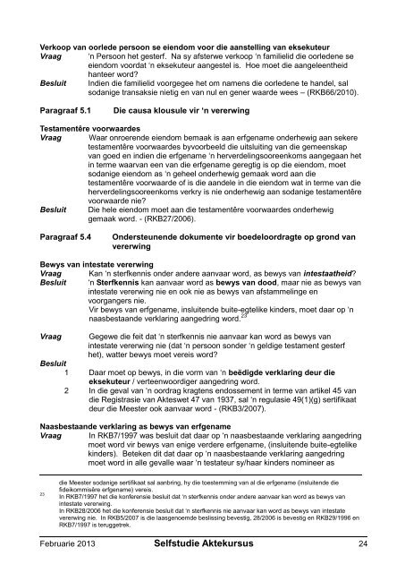 Registratreurskonferensiebesluite - Aktepraktyk.co.za