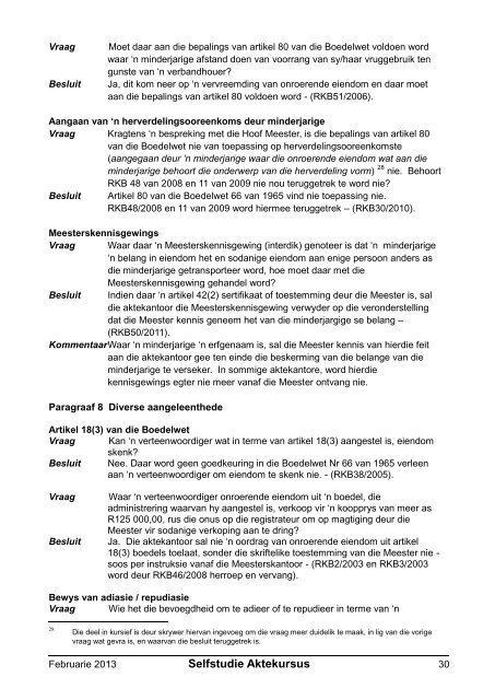 Registratreurskonferensiebesluite - Aktepraktyk.co.za