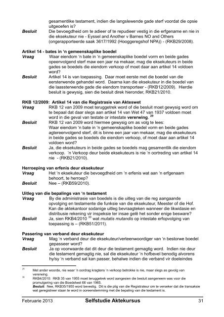 Registratreurskonferensiebesluite - Aktepraktyk.co.za