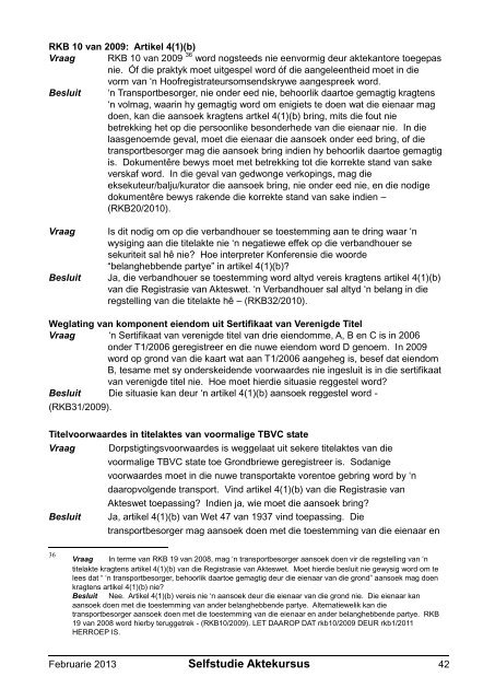 Registratreurskonferensiebesluite - Aktepraktyk.co.za