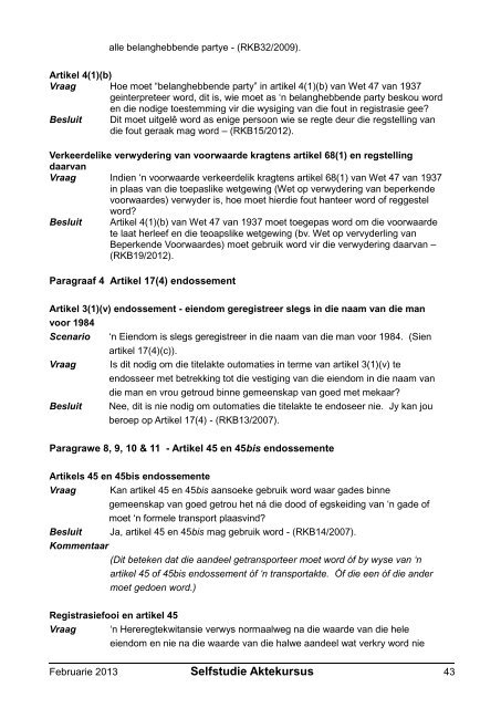 Registratreurskonferensiebesluite - Aktepraktyk.co.za