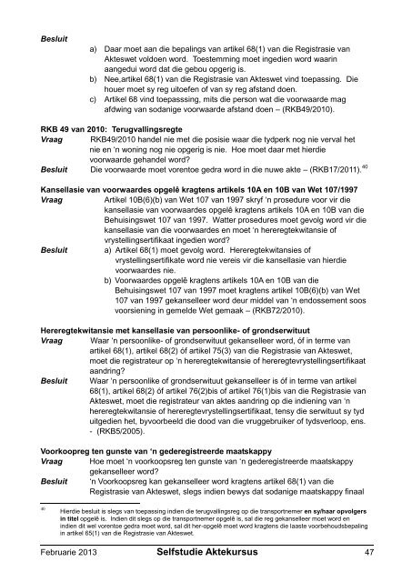 Registratreurskonferensiebesluite - Aktepraktyk.co.za