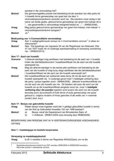 Registratreurskonferensiebesluite - Aktepraktyk.co.za