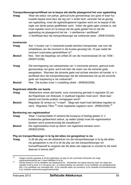 Registratreurskonferensiebesluite - Aktepraktyk.co.za