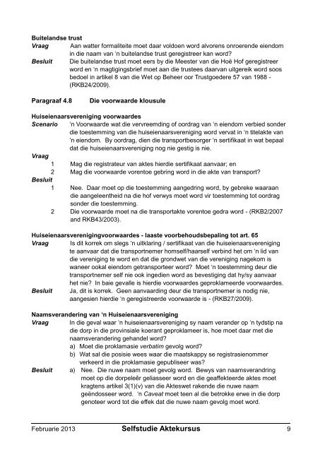 Registratreurskonferensiebesluite - Aktepraktyk.co.za