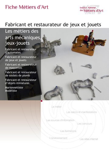 Fabricant et restaurateur de jeux et jouets - Institut National des ...