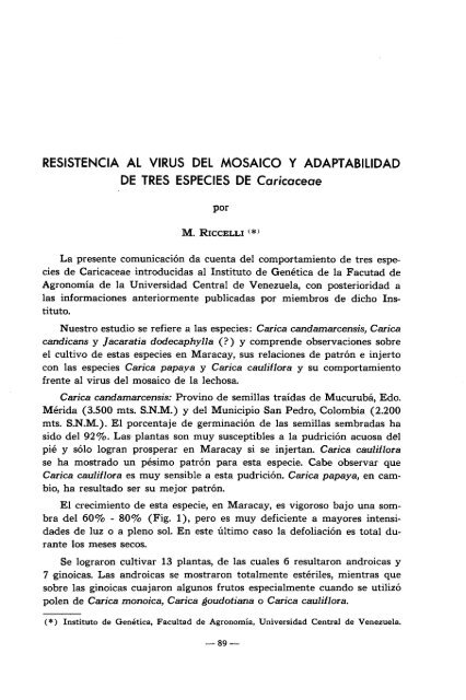 RESISTENCIA AL VIRUS DEL MOSAICO Y ADAPTABILIDAD DE ...