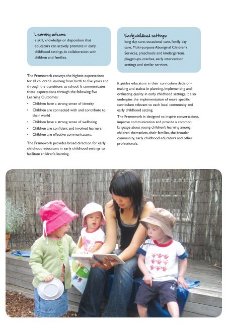 Belonging, Being and Becoming - Early Years Learning Framework