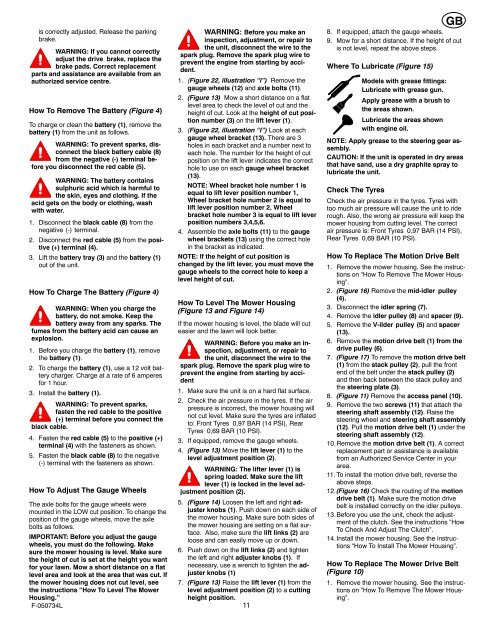 Instruction Book − Riding Mower Model ... - Safe Motor AS