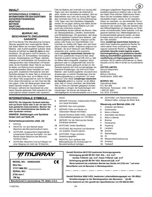 Instruction Book − Riding Mower Model ... - Safe Motor AS