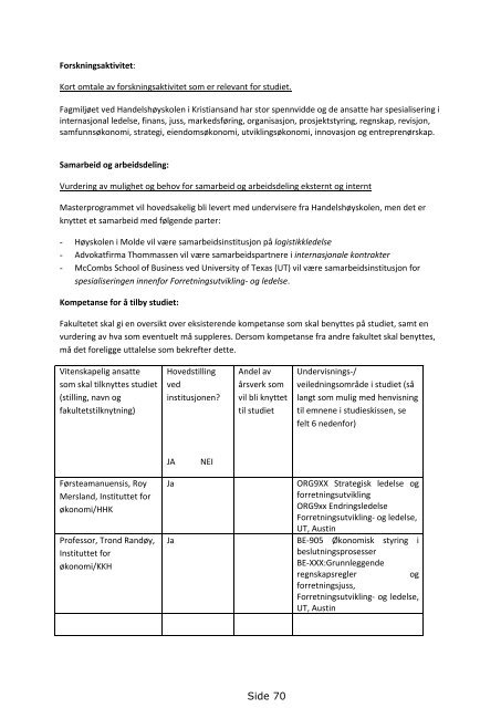 Innkalling og saksliste - Universitetet i Agder