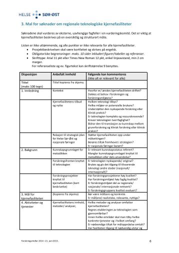 Mal for prosjektbeskrivelsen - kjernefasiliteter.pdf - Helse Sør-Øst