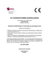 EC OVERENSSTEMMELSESERKLÆRING - Vida AB