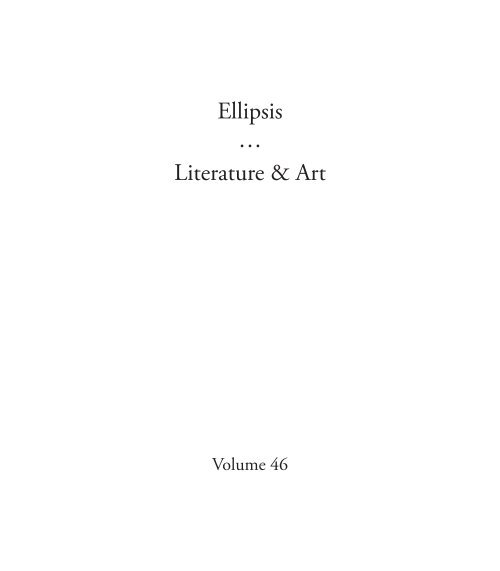 Ellipsis … Literature & Art - Westminster College
