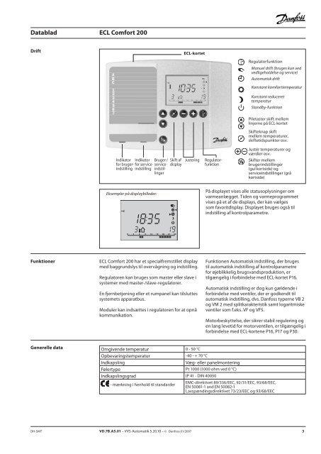 ECL Comfort 200 230 V vekselstrøm og 24 V ... - Danfoss Varme