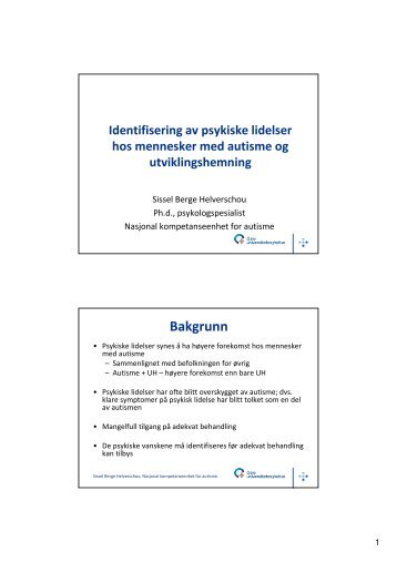 Identifisering av psykiske lidelser autisme + PU - Helsekompetanse.no