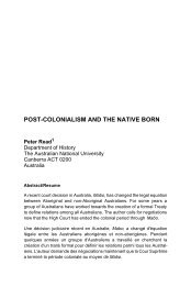 POST-COLONIALISM AND THE NATIVE BORN - Brandon University