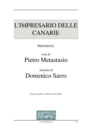 L'IMPRESARIO DELLE CANARIE Pietro ... - ARMIDA@UniMi