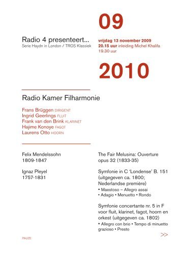 Radio 4 presenteert... Radio Kamer Filharmonie - Tros