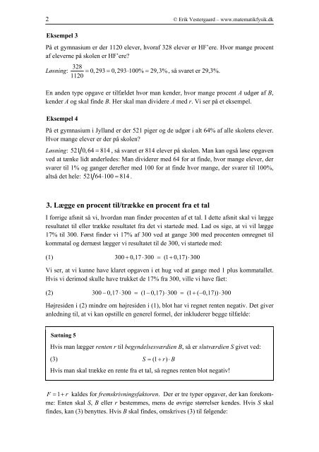 0B1. Omregning mellem procenter og kommatal ... - matematikfysik