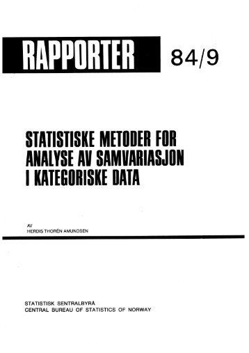 Statistiske metoder for analyse av samvariasjon i kategoriske data