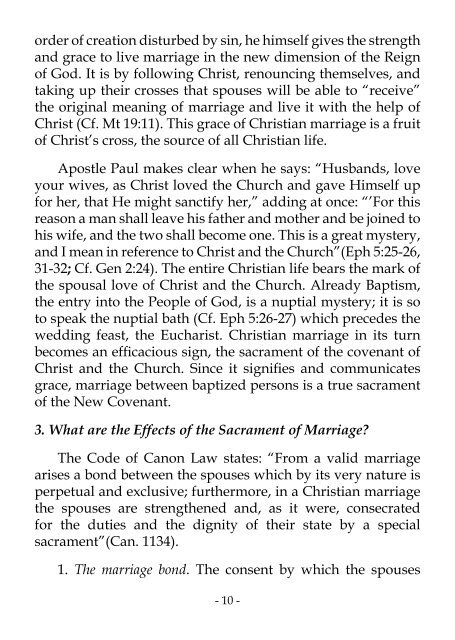 THE SACRAMENT OF MARRIAGE - Fr. George J. Willmann, SJ