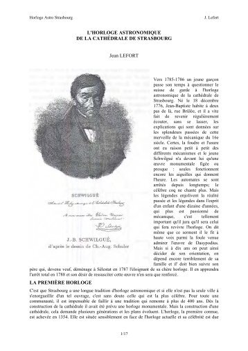 L'Horloge Astronomique de la Cathédrale de Strasbourg - IREM de ...