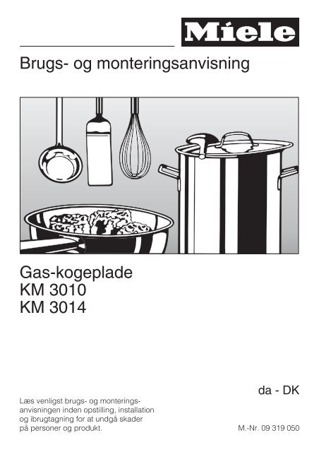 Brugs- og monteringsanvisning Gas-kogeplade KM ... - Hvidt & Frit