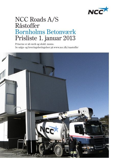 NCC Roads A/S Råstoffer Bornholms Betonværk Prisliste 1. januar ...