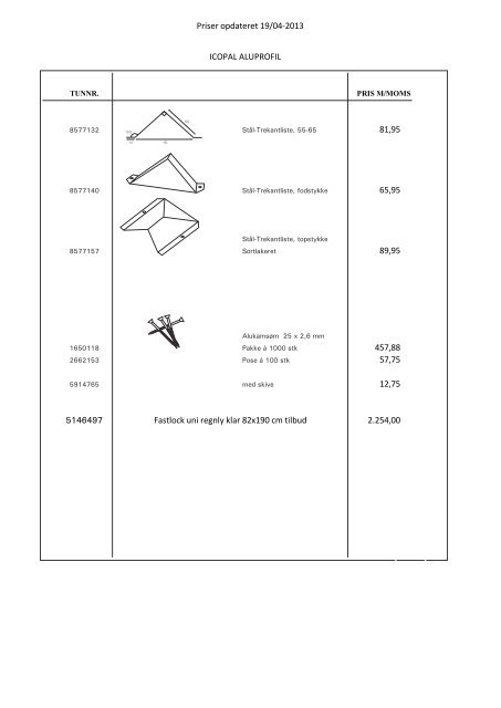 Prisliste - Allinge Byggemarked