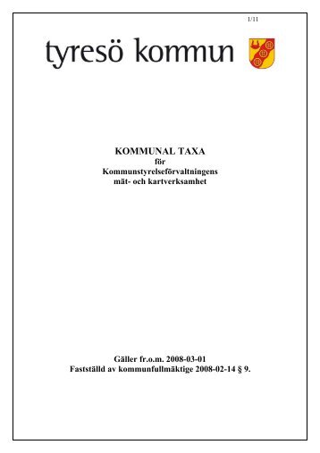 KOMMUNAL TAXA - Tyresö kommun