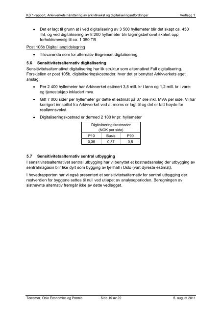 (KS1) - Arkivverkets håndtering av arkivtilvekst