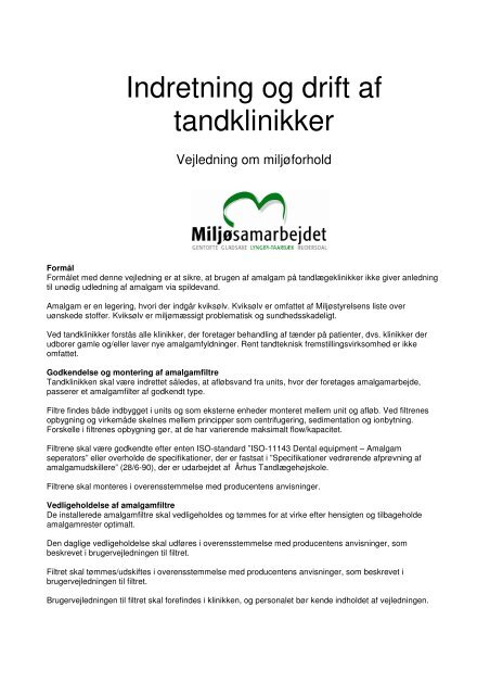Indretning og drift af tandklinikker - Lyngby Taarbæk Kommune