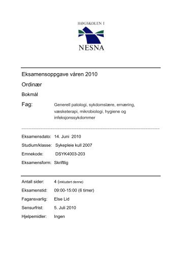 Sykdomslære, kull 2007