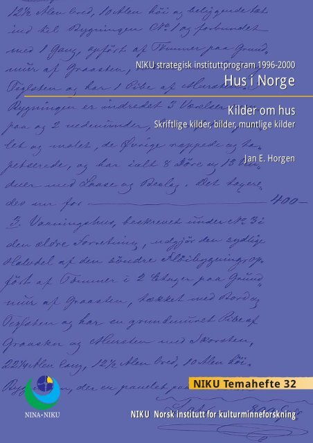 NIKU strategisk instituttprogram 1996-2000 Hus i Norge