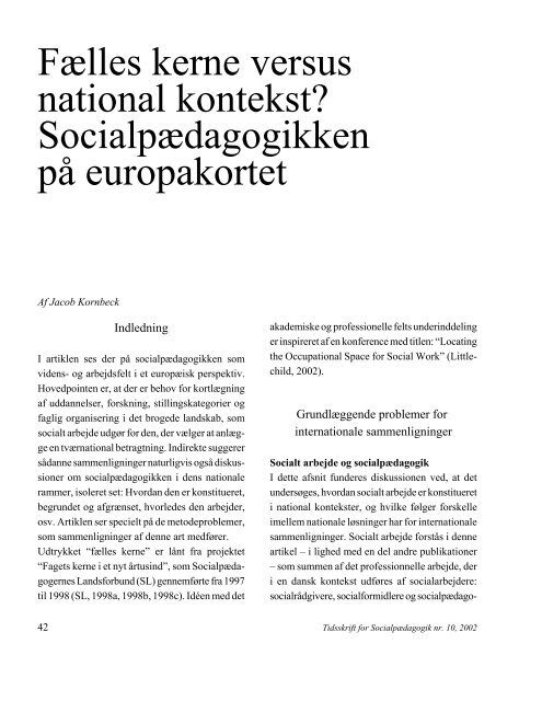Fælles kerne versus national kontekst? - Dansk Forening for ...