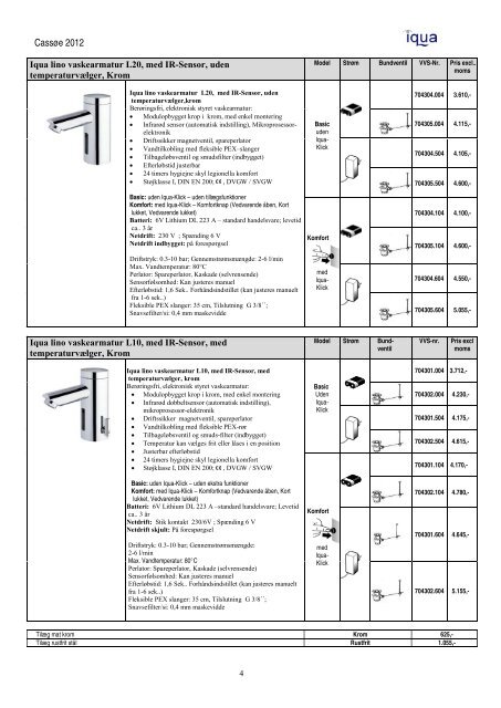 Komplet prisliste - Cassøe