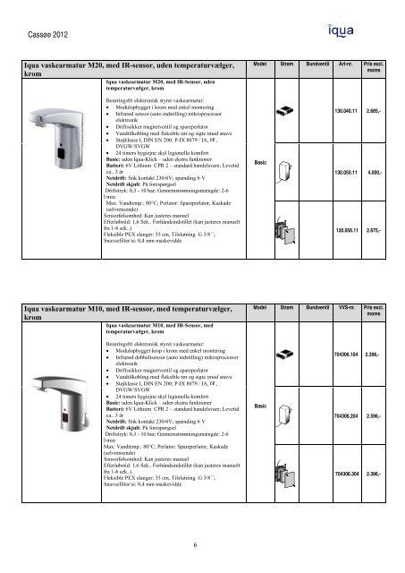 Komplet prisliste - Cassøe