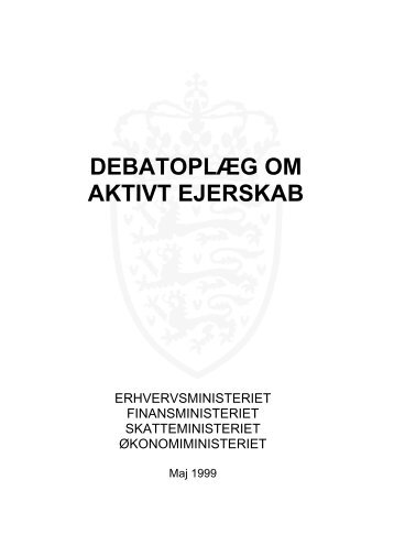 Debatoplæg om aktivt ejerskab - Finansministeriet