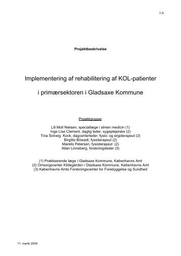 Implementering af rehabilitering af KOL-patienter - Gladsaxe ...