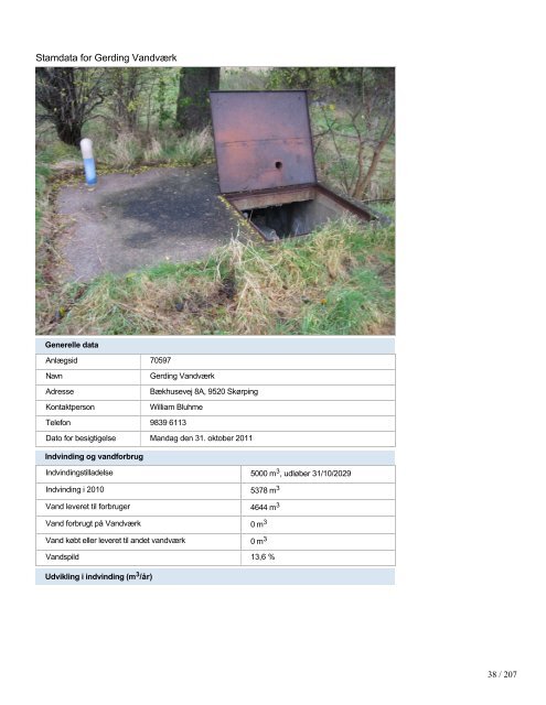 Stamdata for de almene vandværker - Rebild Kommune