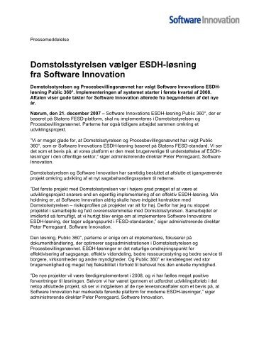 Domstolsstyrelsen vælger ESDH-løsning fra Software Innovation