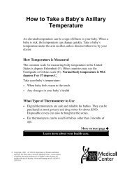 Infant Axillary Temperature Chart