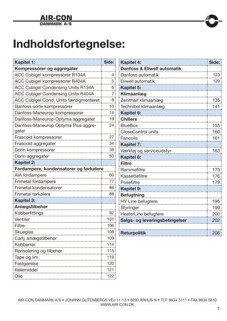 Priskatalog - Air-con.dk